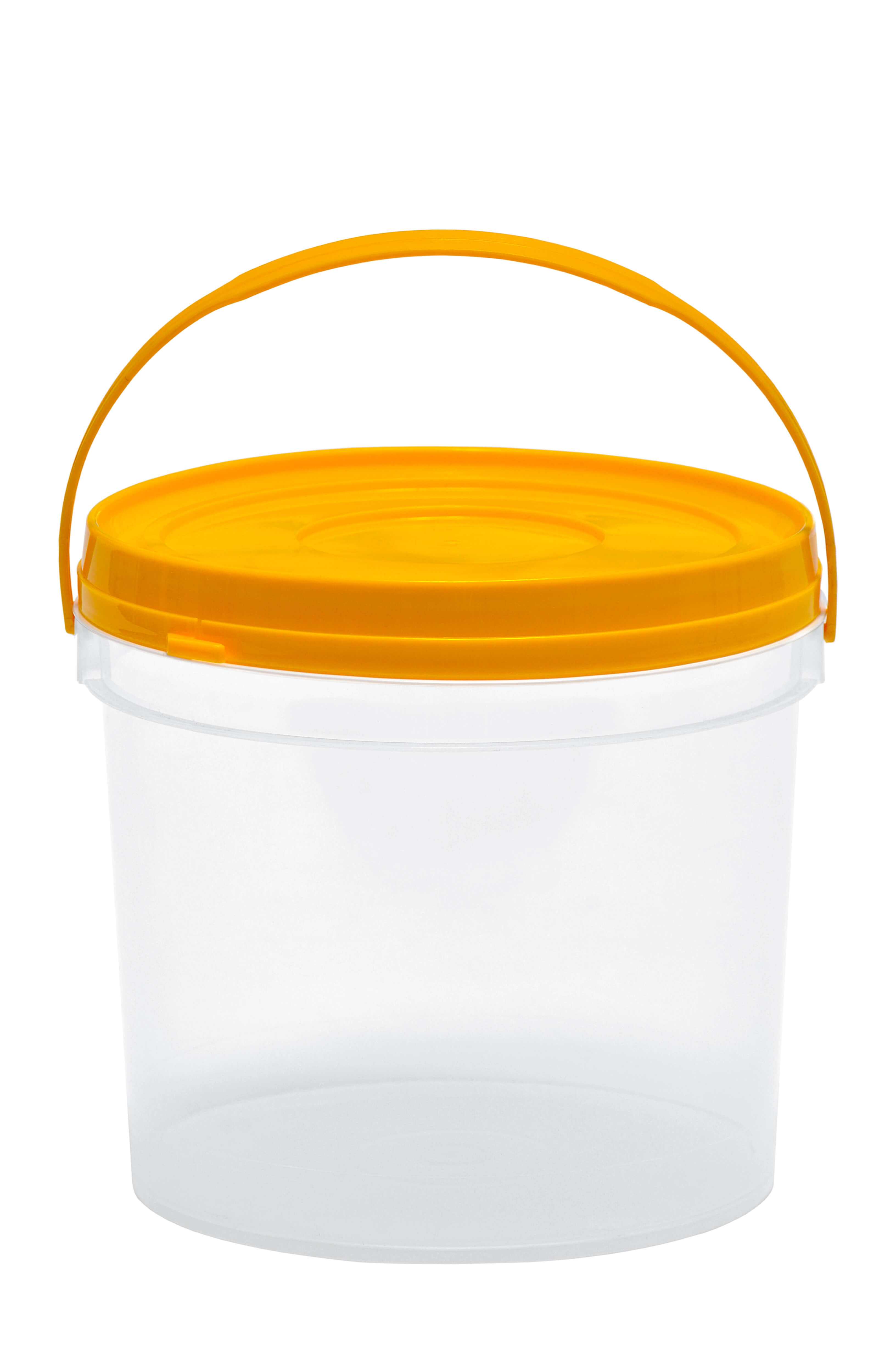 balde - 3,2l - transparente tampa e alca amarela