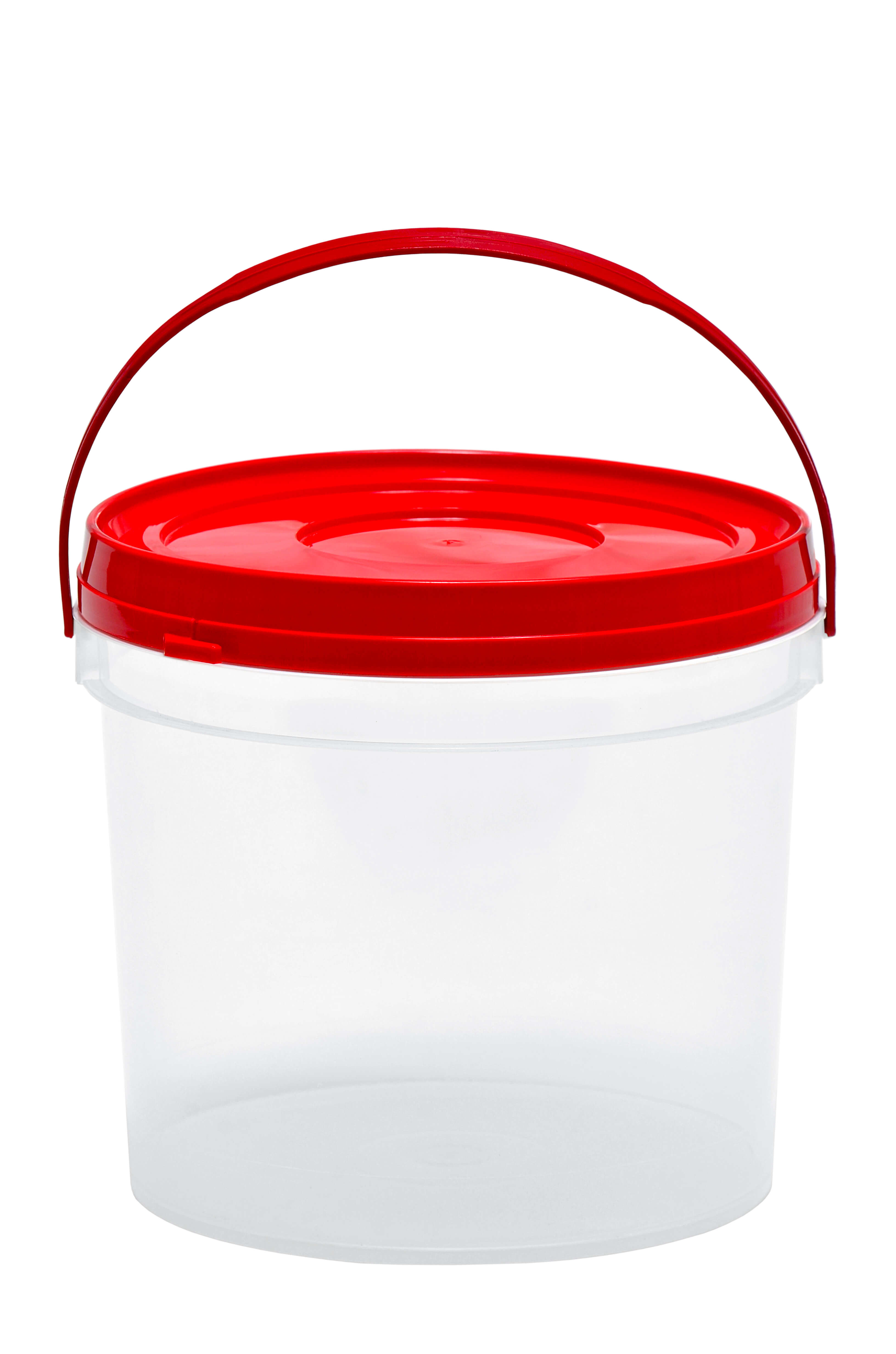 balde - 3,2l - transparente tampa e alca vermelha